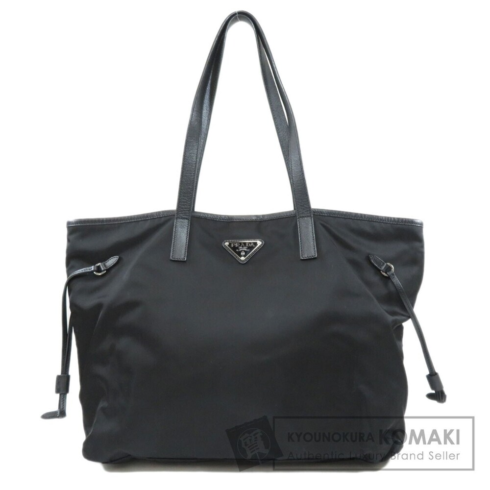 Prada Logo Tote Shoulder Bag Black